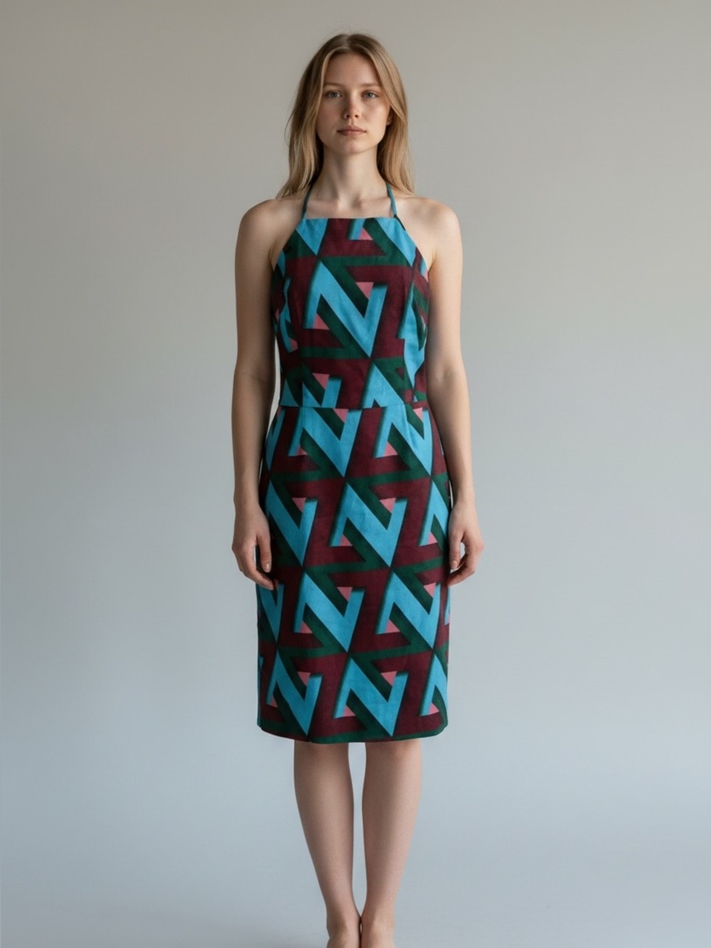 Rachel Comey Blue Multi Linen Melba Dress